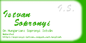 istvan sopronyi business card