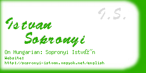 istvan sopronyi business card